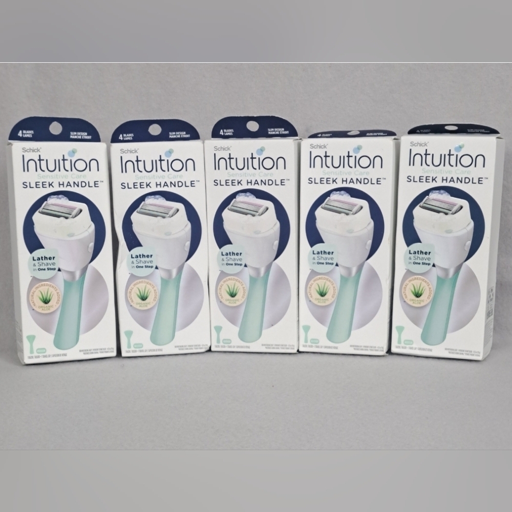 Schick Intuition Shave Razor 1 Handle + 1 Refill (Each Box) - Bundle of 5 - New